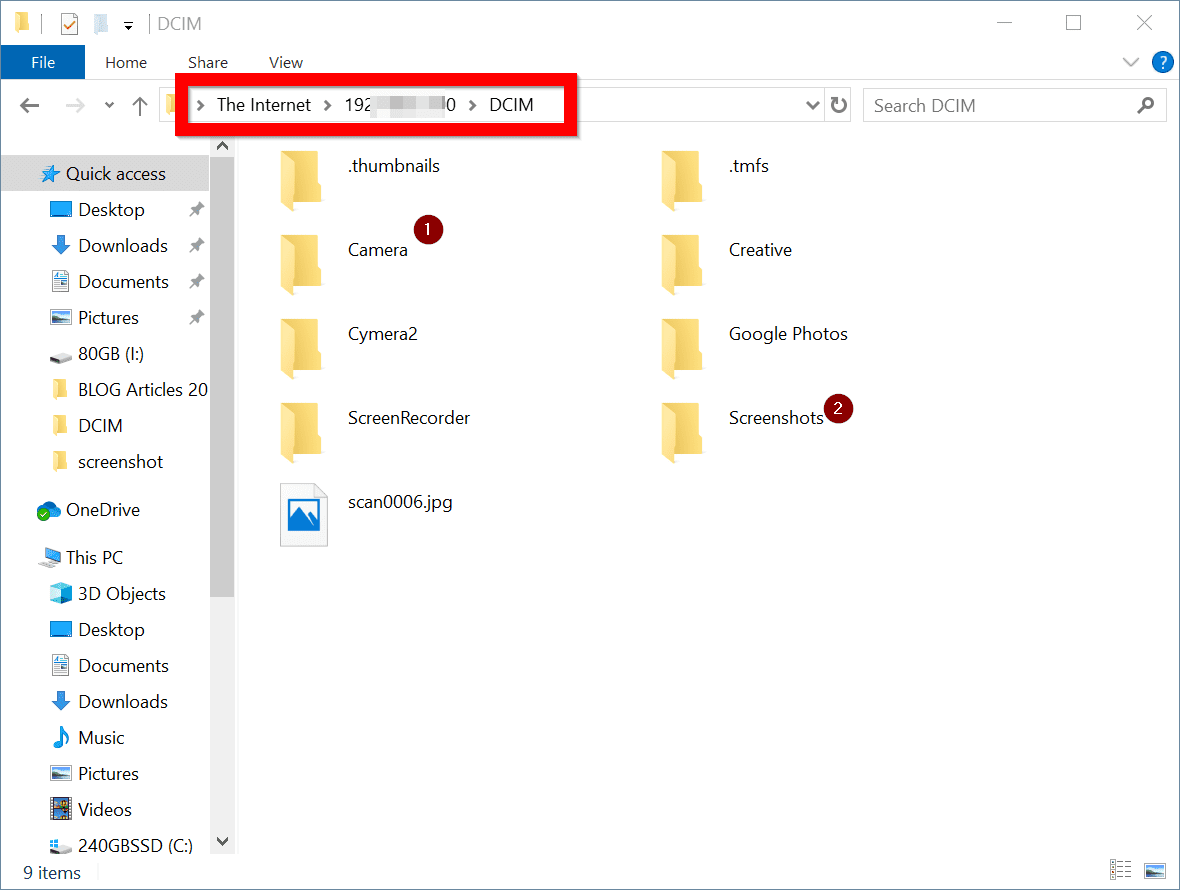 DCIM folder xiaomi phone internal data storage