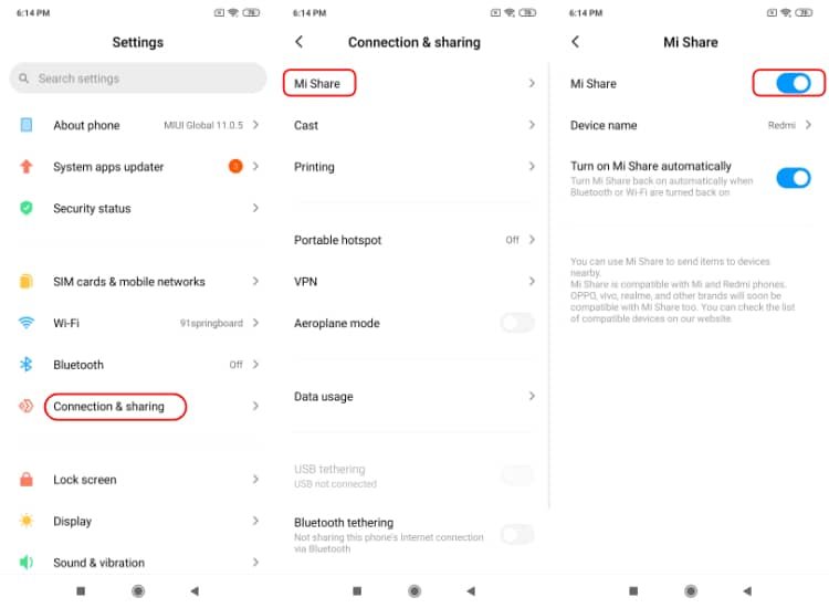 How to use Mi Share in MIUI 11